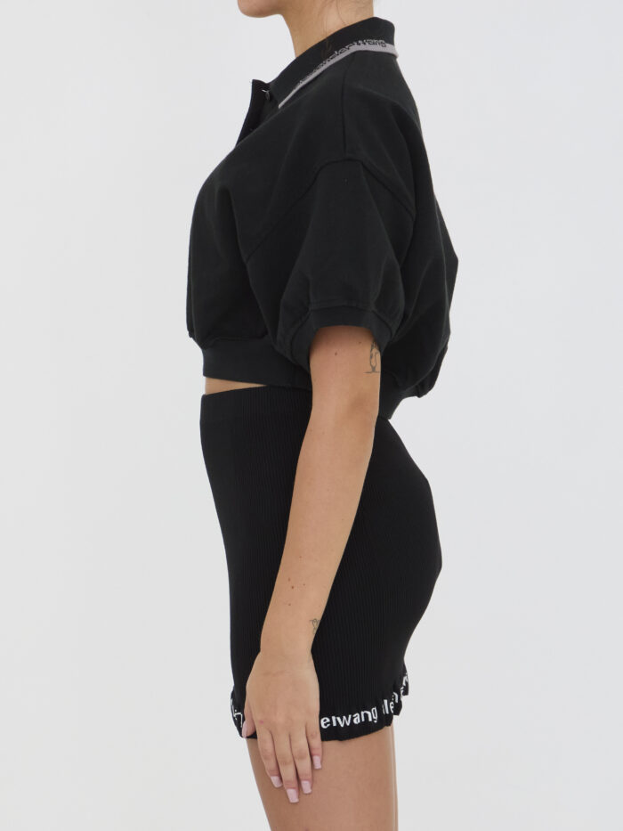 Alexander Wang Cropped cotton polo shirt