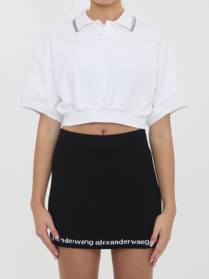 Alexander Wang Cropped cotton polo shirt