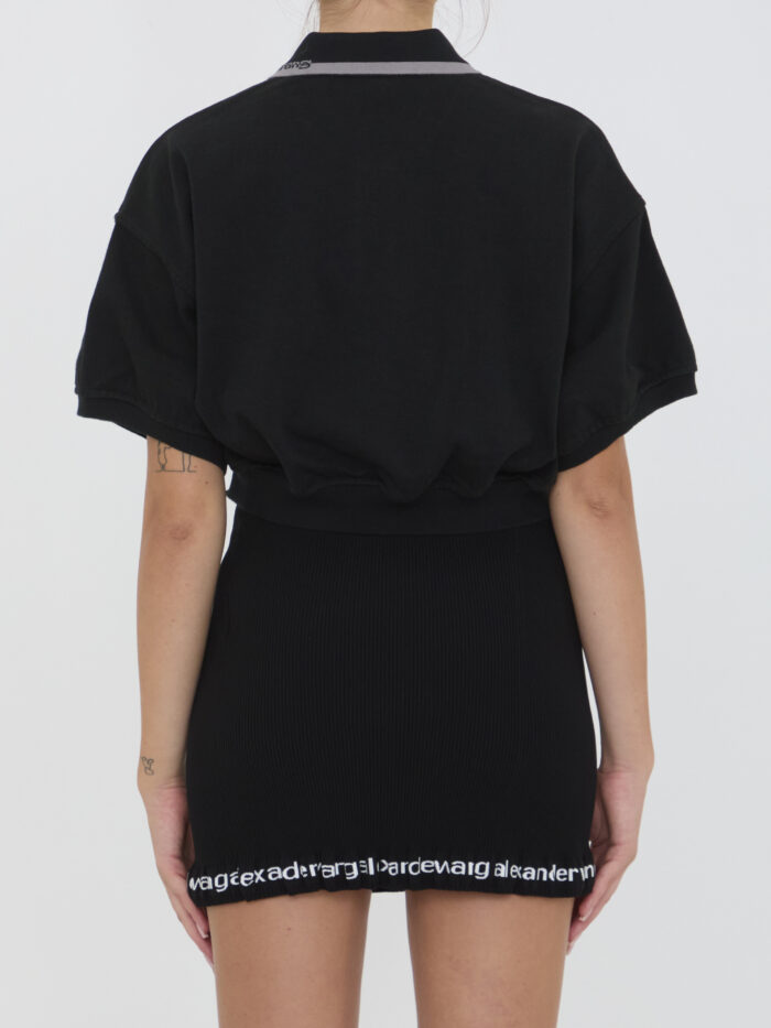 Alexander Wang Cropped cotton polo shirt
