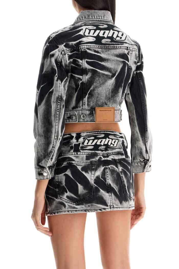 ALEXANDER WANG Cropped Denim Jacket With Acid Wash