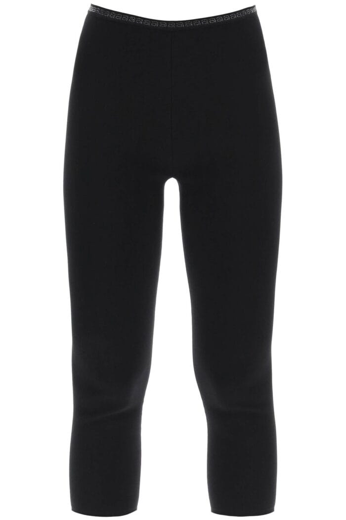 ALEXANDER WANG Cropped Leggings With Crystal-studded Logoed Band