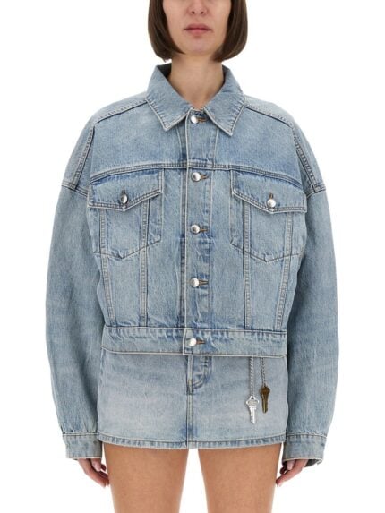 Alexander Wang DENIM CLIP-ON TRUCKER JACKET