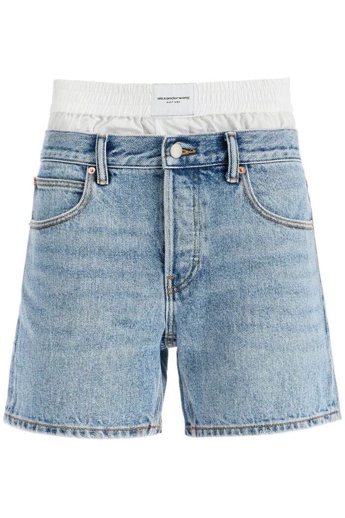 ALEXANDER WANG Denim Shorts With Boxer Insert For Added