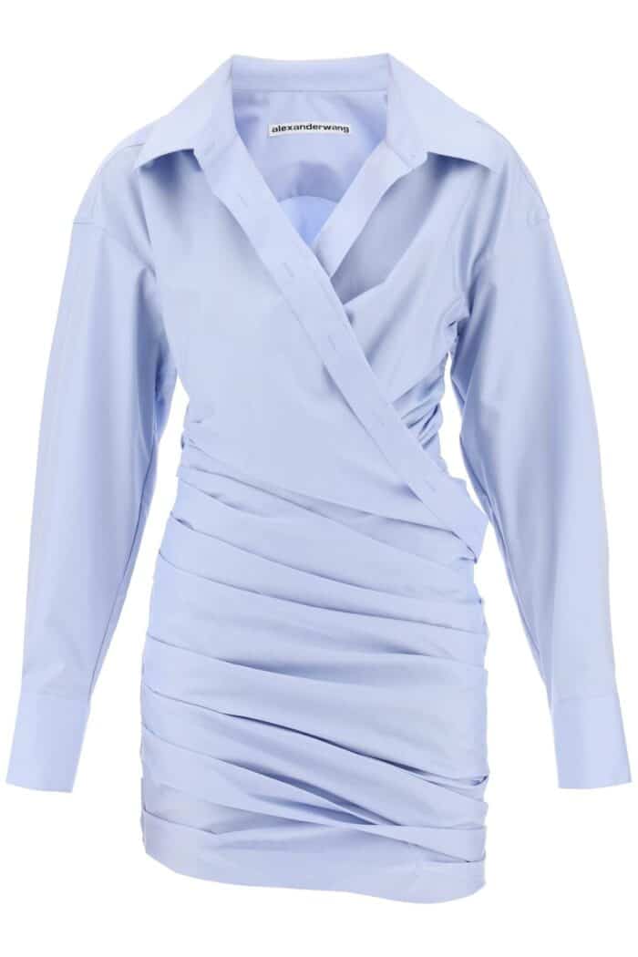 ALEXANDER WANG Draped Mini Shirt Dress