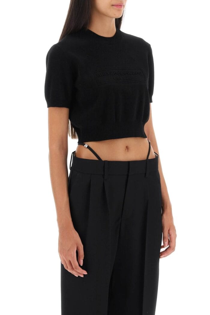 ALEXANDER WANG Logo Embossed Crop Top