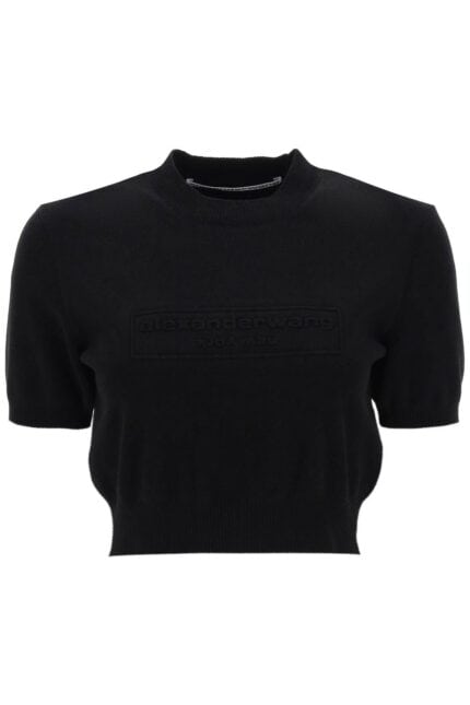 ALEXANDER WANG Logo Embossed Crop Top