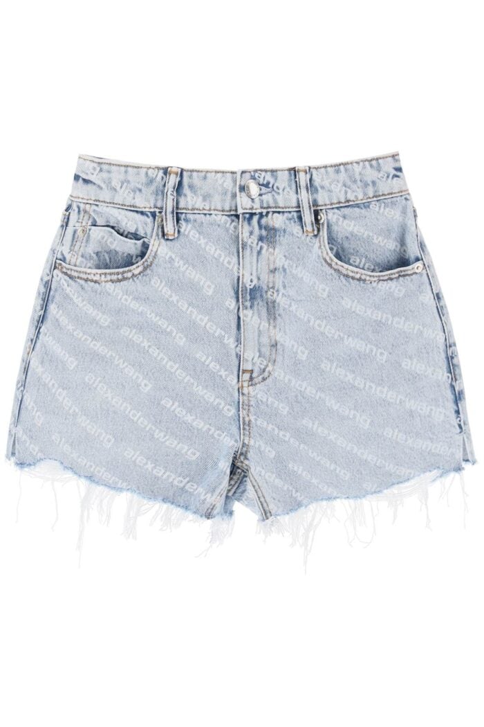 ALEXANDER WANG Logo Printed Denim Shorts