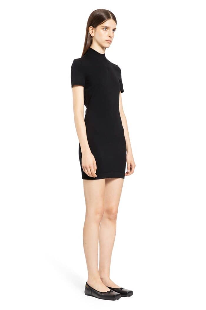 ALEXANDER WANG Mock Neck Tee Dress In Bodycon Knit