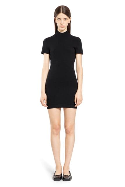 ALEXANDER WANG Mock Neck Tee Dress In Bodycon Knit