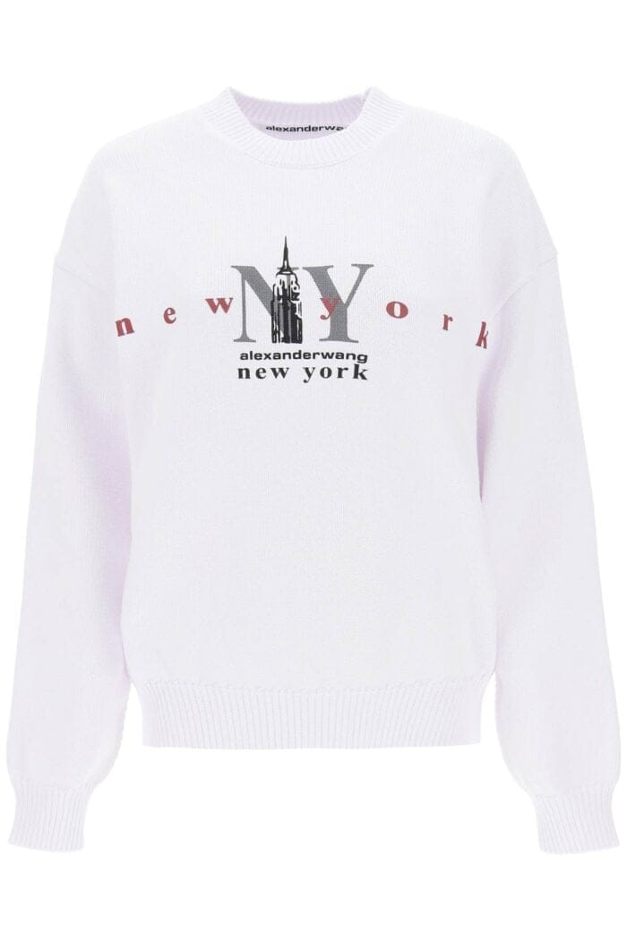 ALEXANDER WANG Ny Empire State Logo Cotton Sweater