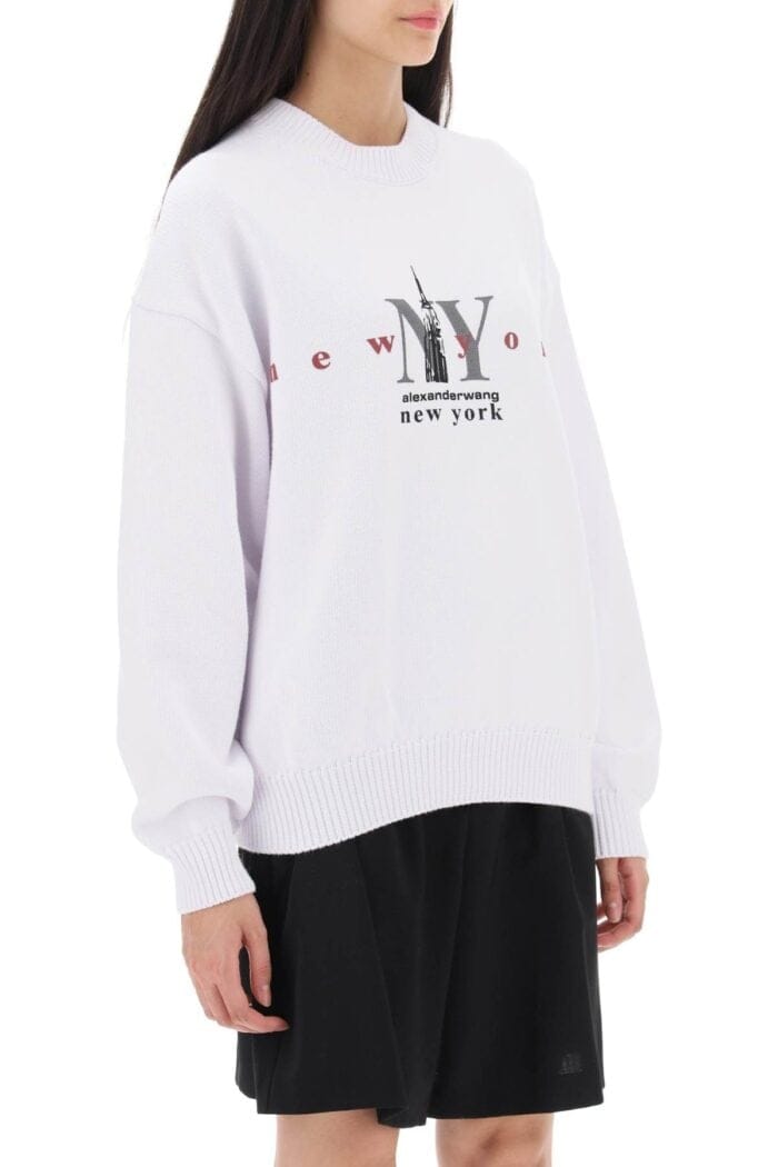 ALEXANDER WANG Ny Empire State Logo Cotton Sweater