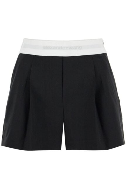 ALEXANDER WANG Pleated Shorts With Branded Band