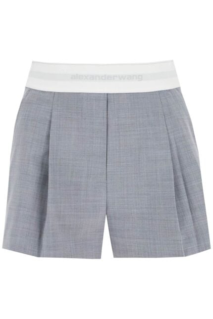 ALEXANDER WANG Pleated Shorts With Branded Band