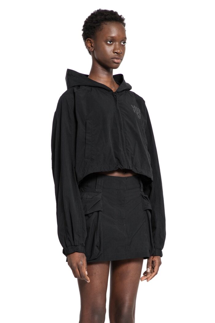 ALEXANDER WANG Puff Logo Cropped Nylon Windbreaker