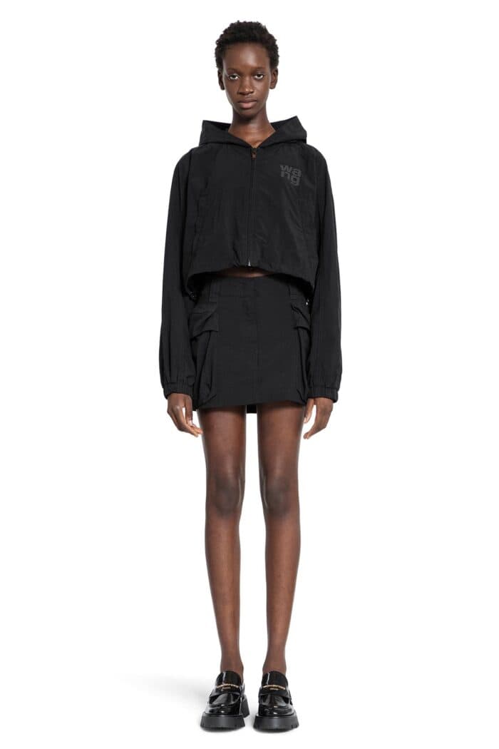 ALEXANDER WANG Puff Logo Cropped Nylon Windbreaker