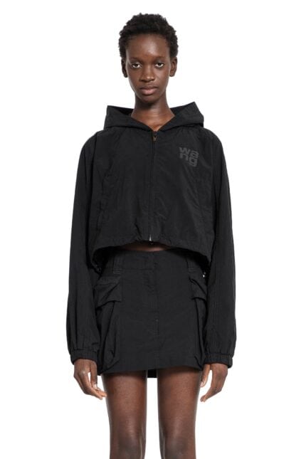 ALEXANDER WANG Puff Logo Cropped Nylon Windbreaker