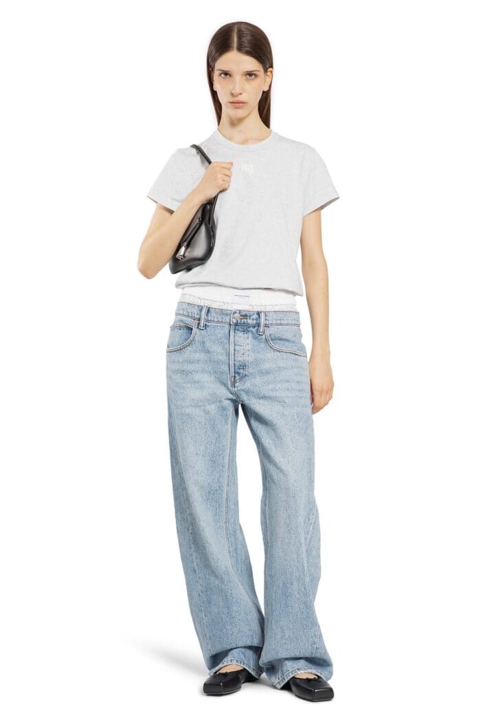 ALEXANDER WANG Puff Logo Shrunken Tee In Cotton Jersey