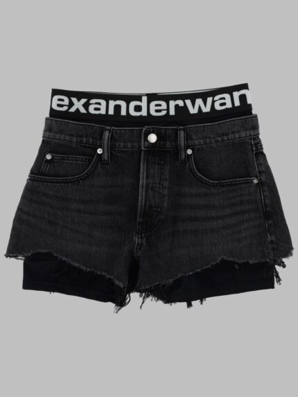Alexander Wang SHORTS IN DENIM CON LOGO