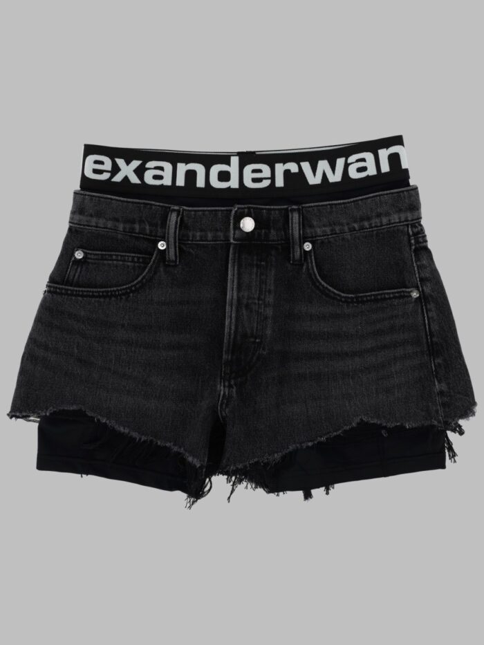 Alexander Wang SHORTS IN DENIM CON LOGO
