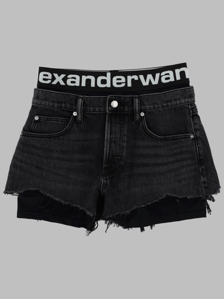 Alexander Wang SHORTS IN DENIM CON LOGO
