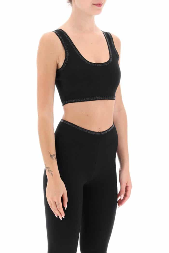 Alexander Wang Sports Bra With Crystal-studded Logo Trims