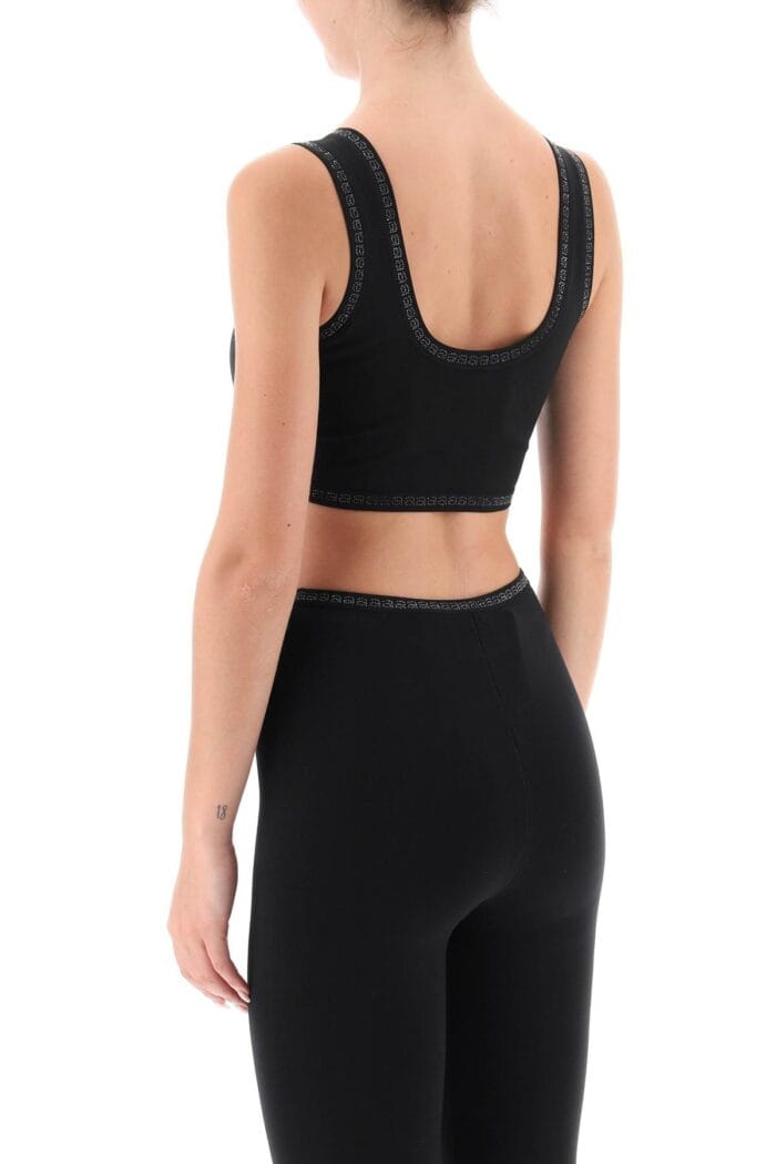 Alexander Wang Sports Bra With Crystal-studded Logo Trims