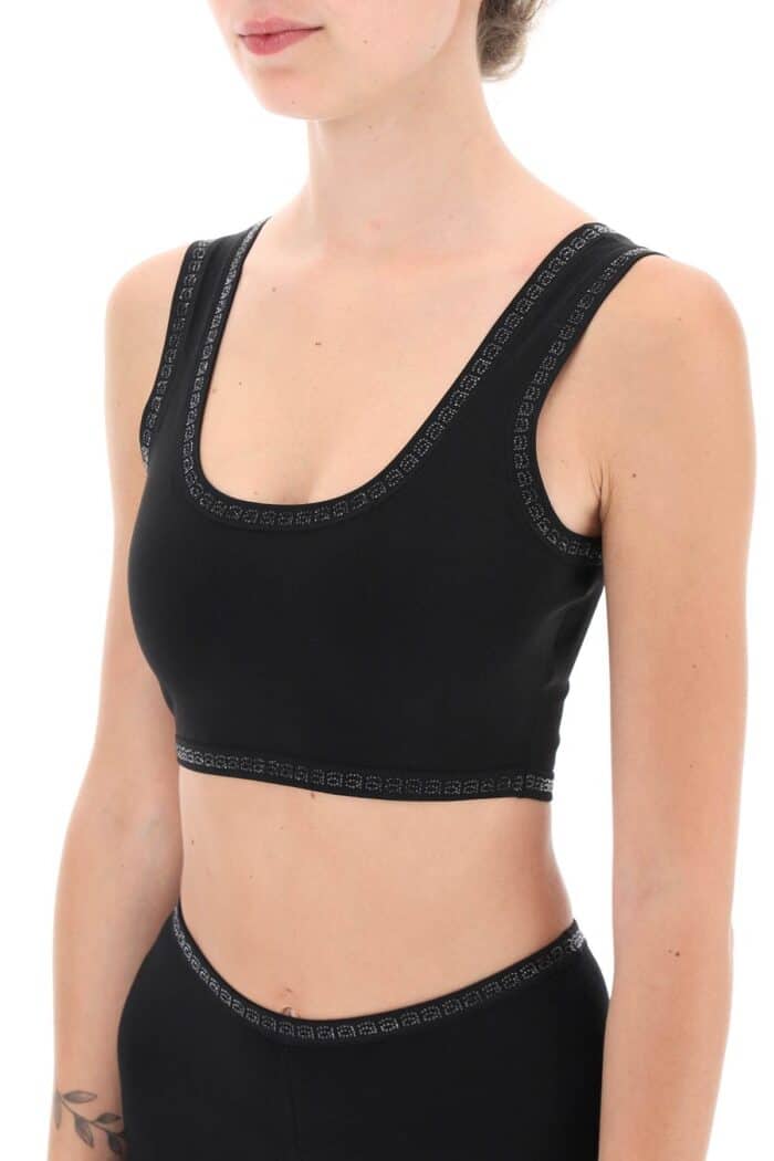 Alexander Wang Sports Bra With Crystal-studded Logo Trims