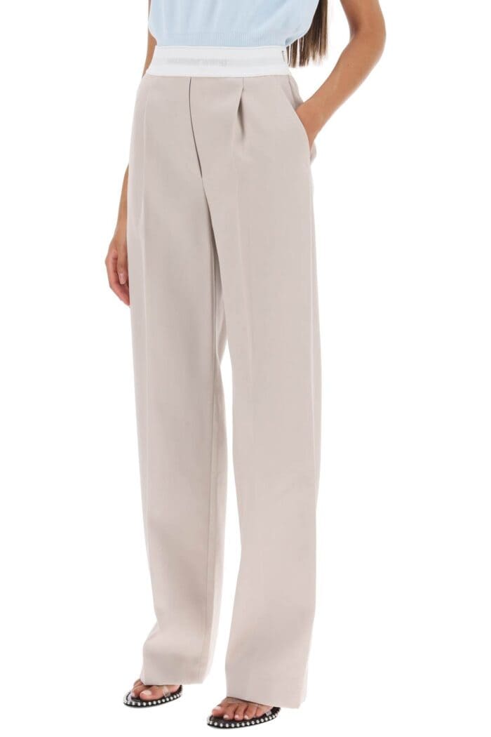 Alexander Wang Straight-cut Pants With Contrasting Logo Band