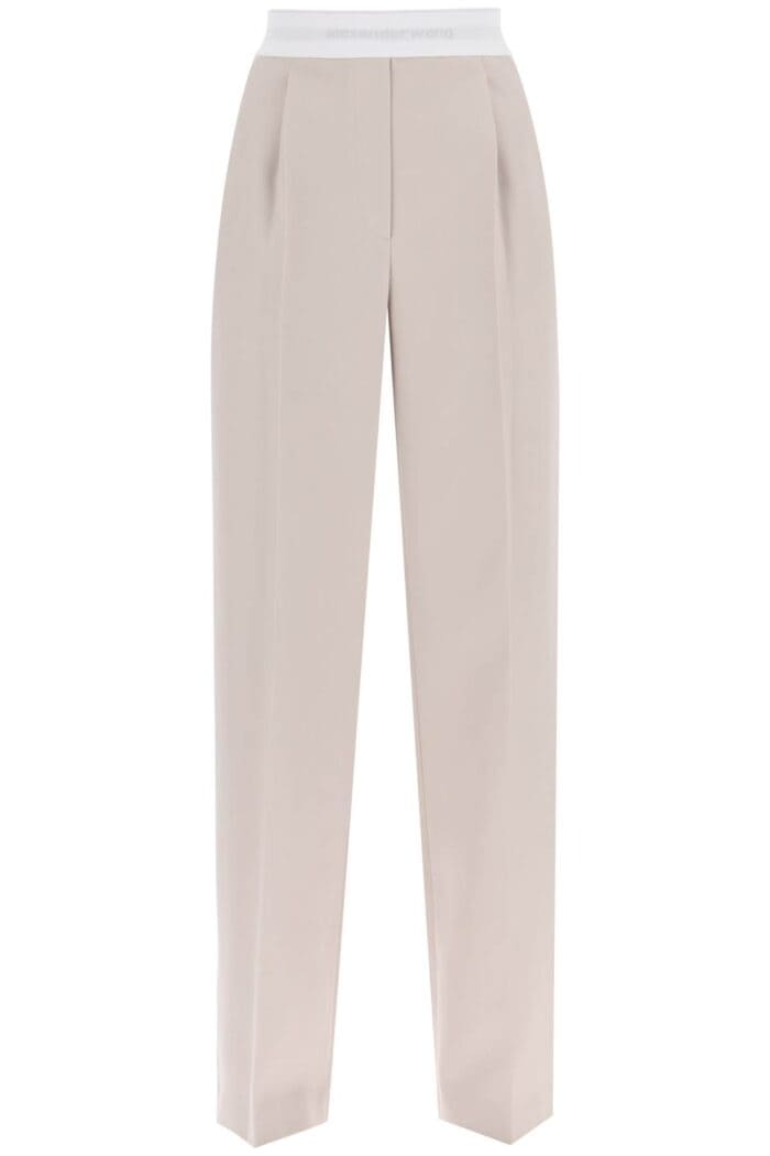 Alexander Wang Straight-cut Pants With Contrasting Logo Band