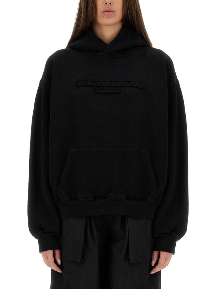 Alexander Wang SWEATSHIRT WITH EMBOSSED LOGO
