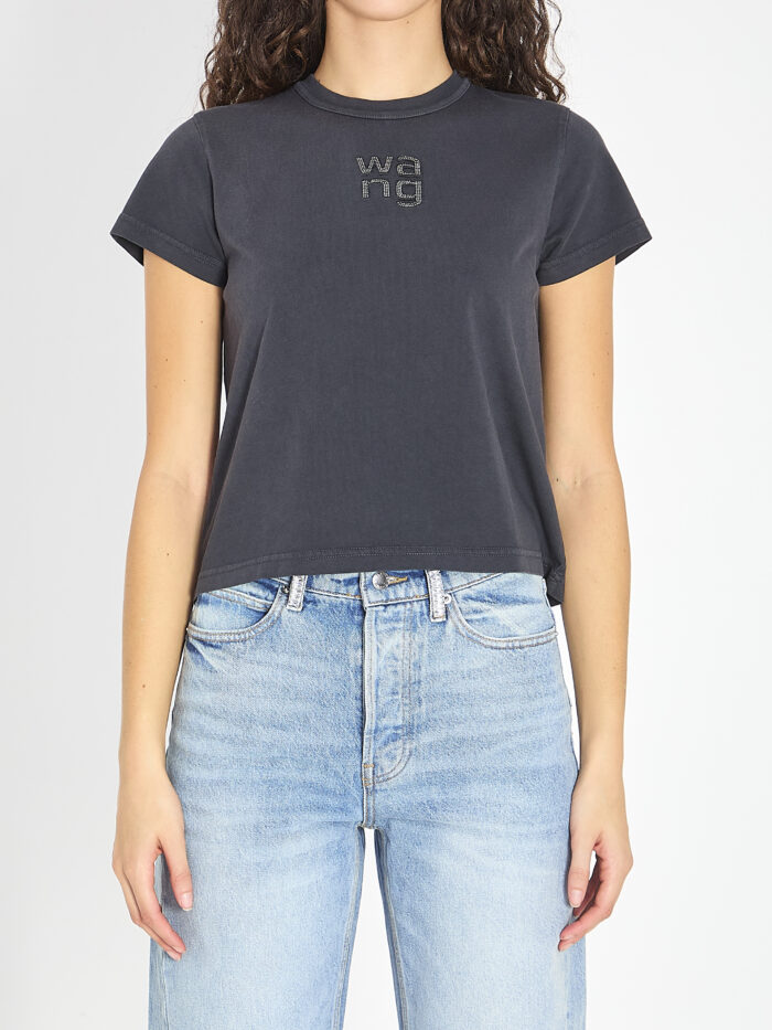 Alexander Wang T-shirt with logo and rhinestones