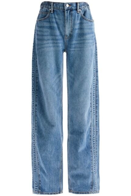 ALEXANDER WANG Wide Leg Jeans With Branded Stripes