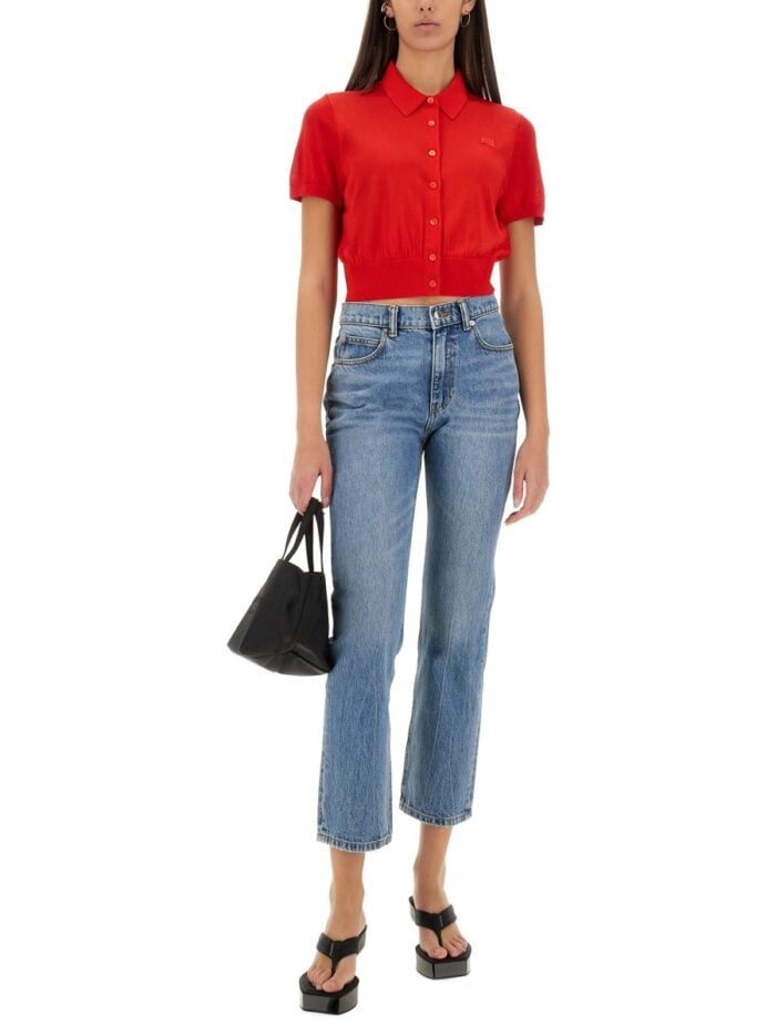 ALEXANDERWANG.T CROPPED POLO CARDIGAN