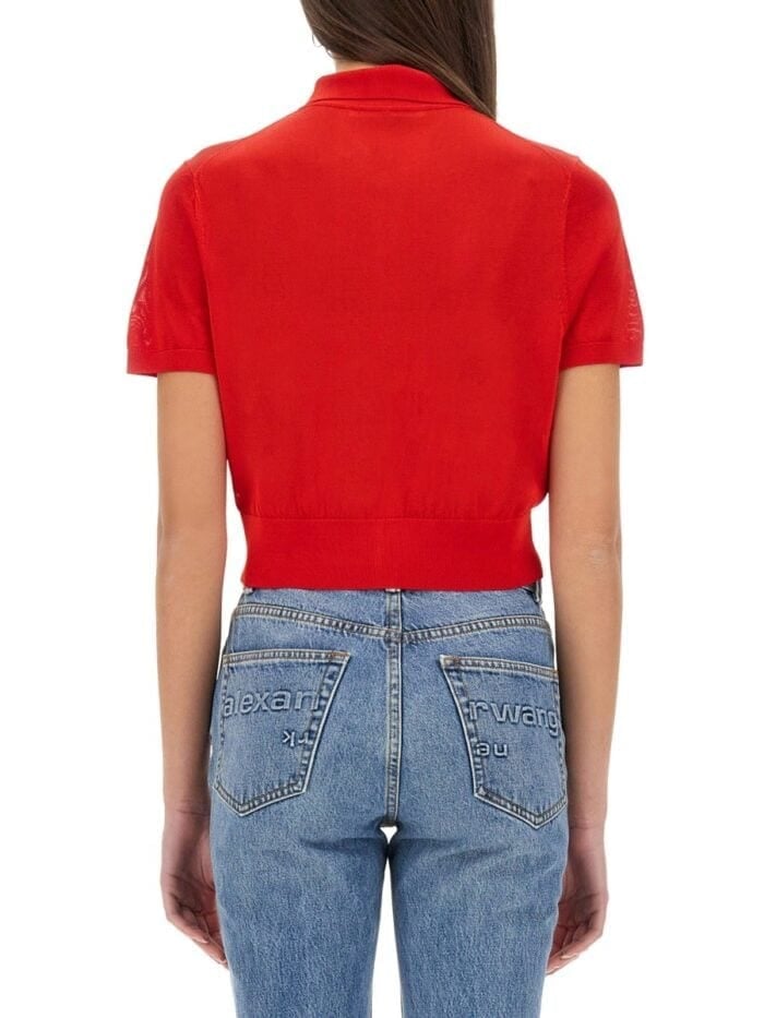 ALEXANDERWANG.T CROPPED POLO CARDIGAN