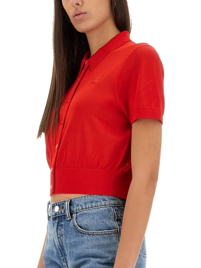 ALEXANDERWANG.T CROPPED POLO CARDIGAN