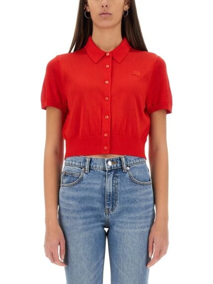 ALEXANDERWANG.T CROPPED POLO CARDIGAN