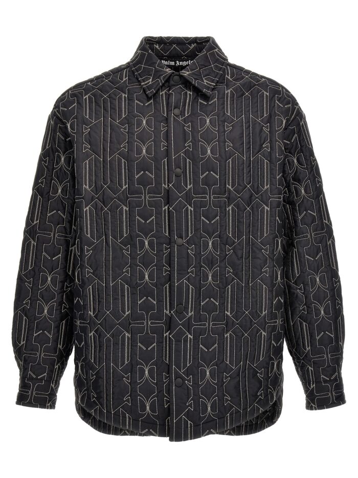 palm angels all monogram quilted dover jacket Palm Angels All Monogram Quilted Dover Jacket