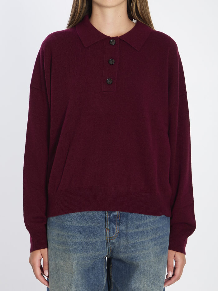 Allude Wool and cashmere polo shirt