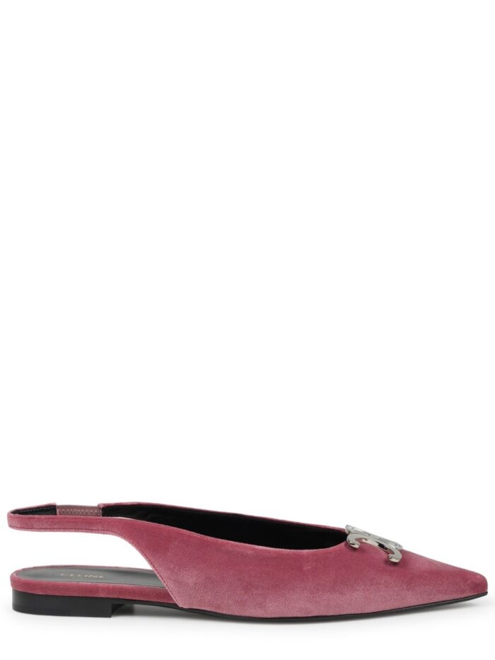 celine alma triomphe velvet flat slingback 05 Celine Alma Triomphe Velvet Flat Slingback 05