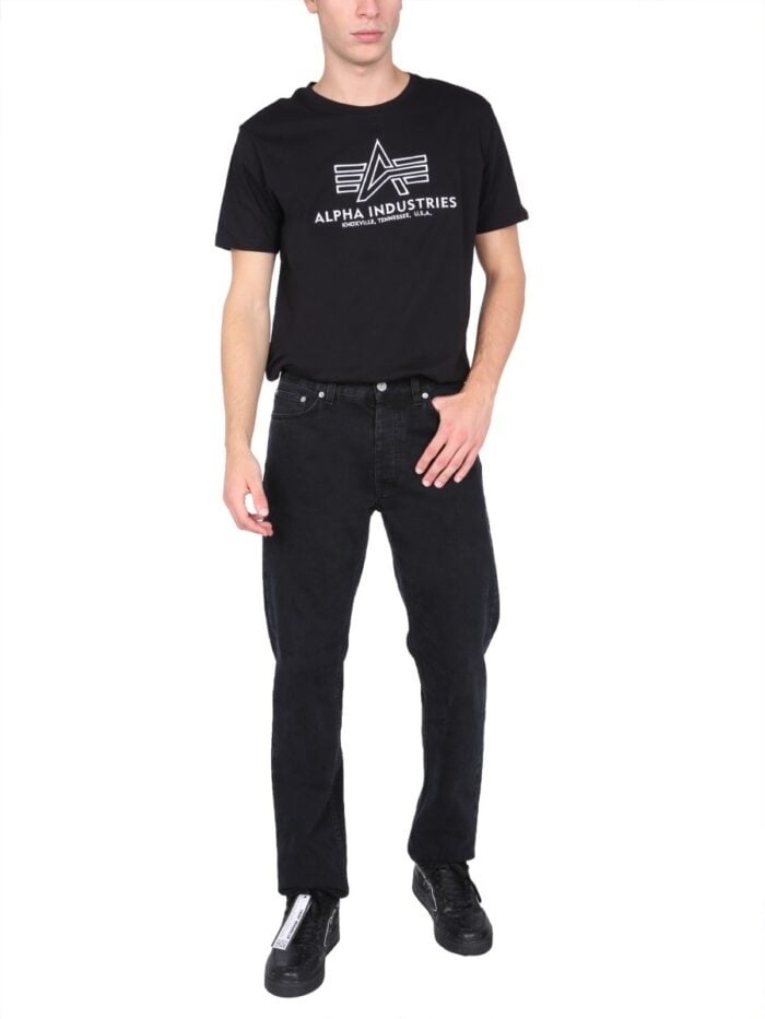 ALPHA INDUSTRIES T-SHIRT WITH EMBROIDERED LOGO