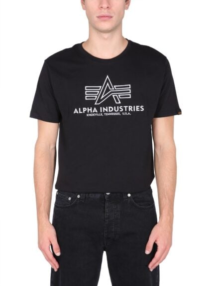ALPHA INDUSTRIES T-SHIRT WITH EMBROIDERED LOGO