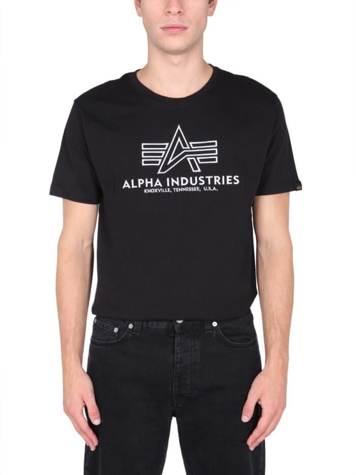 ALPHA INDUSTRIES T-SHIRT WITH EMBROIDERED LOGO