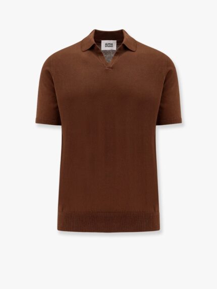 ALPHA-STUDIO Cotton Crepe Polo Shirt