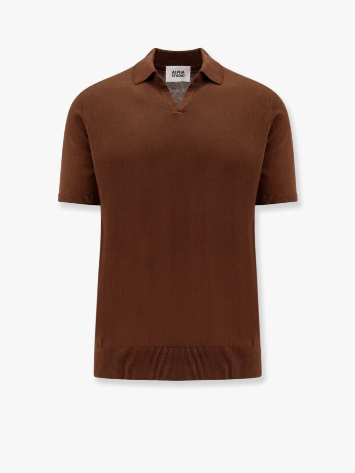 ALPHA-STUDIO Cotton Crepe Polo Shirt