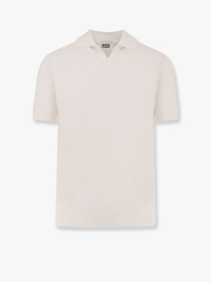 ALPHA-STUDIO Cotton Crepe Polo Shirt