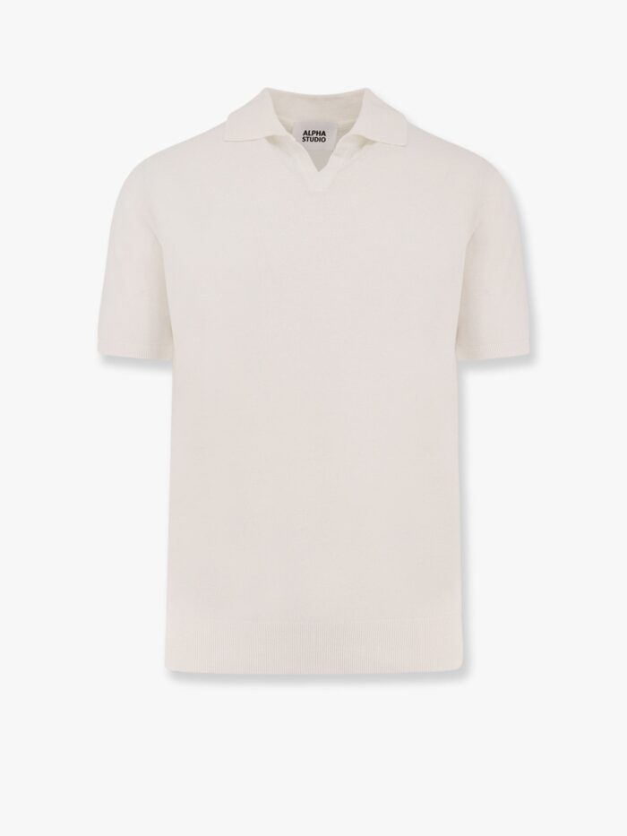 ALPHA-STUDIO Cotton Crepe Polo Shirt