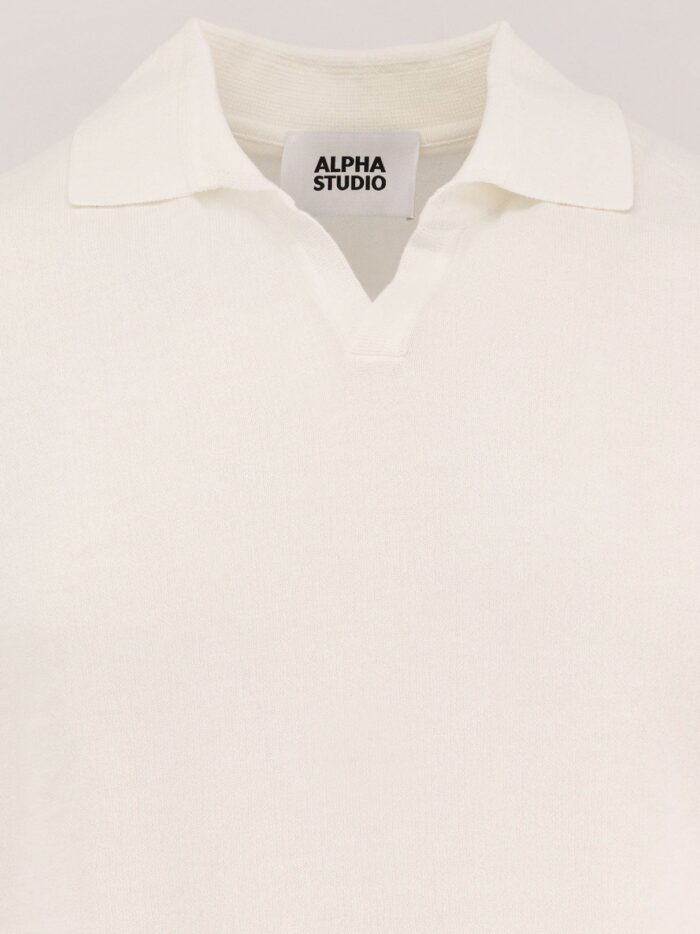 ALPHA-STUDIO Cotton Crepe Polo Shirt