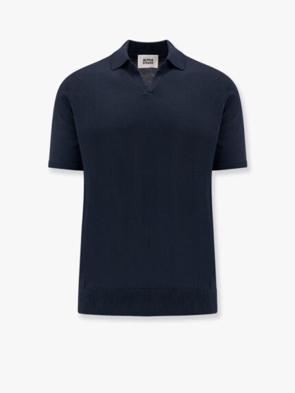 ALPHA-STUDIO Cotton Crepe Polo Shirt