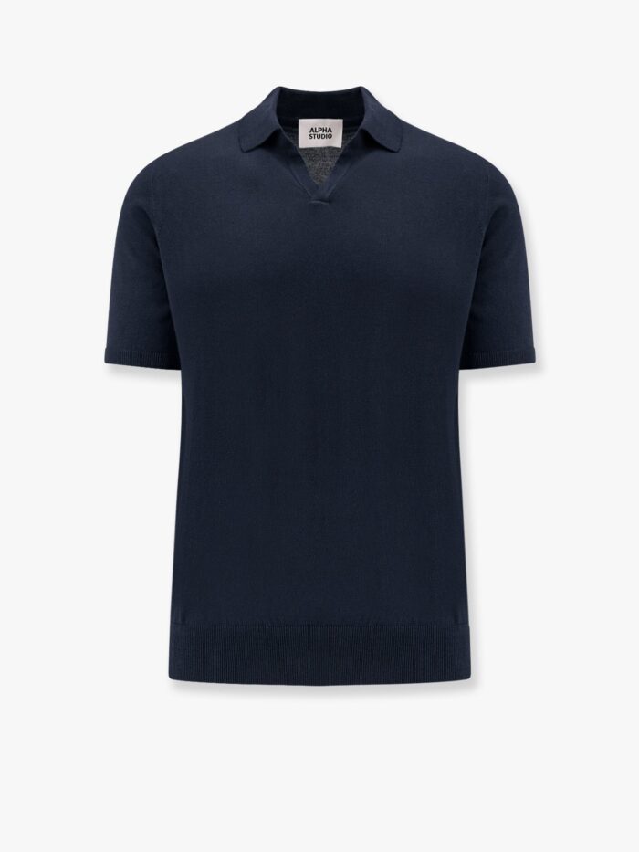 ALPHA-STUDIO Cotton Crepe Polo Shirt