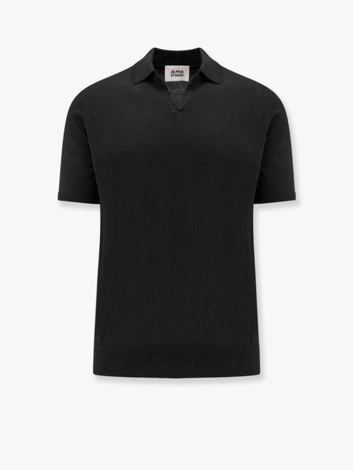 ALPHA-STUDIO Cotton Crepe Polo Shirt